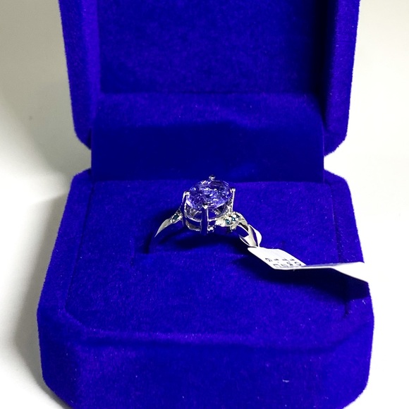 10K, Tanzanite, Coloured Diamonds, Ring (6.5) - Picture 8 of 10
